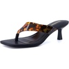 image:imageCUSHIONAIRE Mezzo Clear Strap Kitten Heels for Women Square Toe Flip Flop Sandal Heels with Memory Foam ComfortTortoise