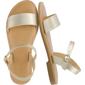 image:imageCUSHIONAIRE Clara Casual Flat Girls Sandals Adjustable Buckle Ankle Strap with Lightweight Cushioned Comfort Kids SandalsGold