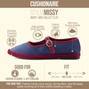 image:imageCUSHIONAIRE Missy Mary Jane Ballet Flats for Women Breathable Lightweight Womens Flats with Adjustable Buckle and Cushioned Memory FoamDusty BlueRed