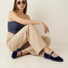 image:imageCUSHIONAIRE Missy Mary Jane Ballet Flats for Women Breathable Lightweight Womens Flats with Adjustable Buckle and Cushioned Memory FoamNavyBlue