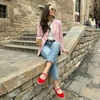 image:imageCUSHIONAIRE Missy Mary Jane Ballet Flats for Women Breathable Lightweight Womens Flats with Adjustable Buckle and Cushioned Memory FoamRedPink
