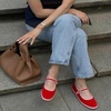 image:imageCUSHIONAIRE Missy Mary Jane Ballet Flats for Women Breathable Lightweight Womens Flats with Adjustable Buckle and Cushioned Memory FoamRedPink