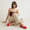 image:imageCUSHIONAIRE Missy Mary Jane Ballet Flats for Women Breathable Lightweight Womens Flats with Adjustable Buckle and Cushioned Memory FoamRedPink