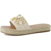 image:imageCUSHIONAIRE Playa Espadrille Platform Sandals for Women Decorative Shell Embellishment and Boho Woven Detail Womens SlidesNatural