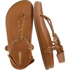 image:imageCUSHIONAIRE Era Rope Thong Strappy Sandals for Women Flat Minimalist Sandals Women Footwear with Adjustable Ankle SupportCognac