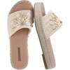 image:imageCUSHIONAIRE Playa Espadrille Platform Sandals for Women Decorative Shell Embellishment and Boho Woven Detail Womens SlidesNatural