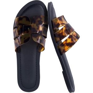 image:imageCUSHIONAIRE Caper Jelly Sandals for Women Comfortable Womens Slides with Cushioned Footbed and Wide Widths AvailableTortoise
