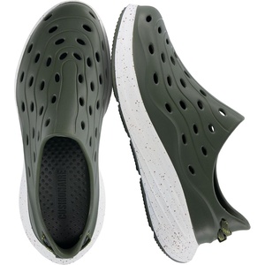 image:imageCUSHIONAIRE Fuel EVA Recovery Shoes for Men Lightweight Slip On Waterproof Sneaker Clogs with Cushioned Footbed and Ventilated DesignOliveOff White