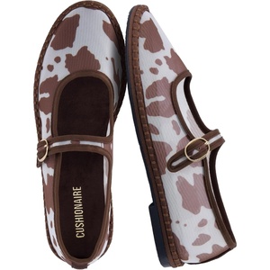 image:imageCUSHIONAIRE Missy Mary Jane Ballet Flats for Women Breathable Lightweight Womens Flats with Adjustable Buckle and Cushioned Memory FoamBrownCow