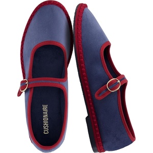 image:imageCUSHIONAIRE Missy Mary Jane Ballet Flats for Women Breathable Lightweight Womens Flats with Adjustable Buckle and Cushioned Memory FoamDusty BlueRed