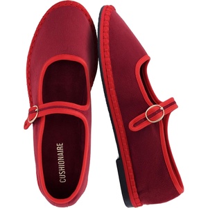 image:imageCUSHIONAIRE Missy Mary Jane Ballet Flats for Women Breathable Lightweight Womens Flats with Adjustable Buckle and Cushioned Memory FoamRedRed