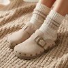 image:imageCUSHIONAIRE Bronco Slip On Mule Womens Shoes  Genuine Suede Leather Clogs with Adjustable Buckle and Studded Detailing Stylish Fall Shoes for WomenBiscuit