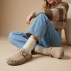 image:imageCUSHIONAIRE Bronco Slip On Mule Womens Shoes  Genuine Suede Leather Clogs with Adjustable Buckle and Studded Detailing Stylish Fall Shoes for WomenBiscuit