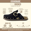 image:imageCUSHIONAIRE Bronco Slip On Mule Womens Shoes  Genuine Suede Leather Clogs with Adjustable Buckle and Studded Detailing Stylish Fall Shoes for WomenBlack