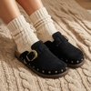 image:imageCUSHIONAIRE Bronco Slip On Mule Womens Shoes  Genuine Suede Leather Clogs with Adjustable Buckle and Studded Detailing Stylish Fall Shoes for WomenBlack