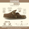 image:imageCUSHIONAIRE Bronco Slip On Mule Womens Shoes  Genuine Suede Leather Clogs with Adjustable Buckle and Studded Detailing Stylish Fall Shoes for WomenBrown