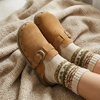 image:imageCUSHIONAIRE Bronco Slip On Mule Womens Shoes  Genuine Suede Leather Clogs with Adjustable Buckle and Studded Detailing Stylish Fall Shoes for WomenChestnut