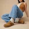 image:imageCUSHIONAIRE Bronco Slip On Mule Womens Shoes  Genuine Suede Leather Clogs with Adjustable Buckle and Studded Detailing Stylish Fall Shoes for WomenChestnut