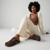 image:imageCUSHIONAIRE Bronco Slip On Mule Womens Shoes  Genuine Suede Leather Clogs with Adjustable Buckle and Studded Detailing Stylish Fall Shoes for WomenChocolate