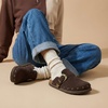 image:imageCUSHIONAIRE Bronco Slip On Mule Womens Shoes  Genuine Suede Leather Clogs with Adjustable Buckle and Studded Detailing Stylish Fall Shoes for WomenChocolate