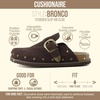 image:imageCUSHIONAIRE Bronco Slip On Mule Womens Shoes  Genuine Suede Leather Clogs with Adjustable Buckle and Studded Detailing Stylish Fall Shoes for WomenChocolate
