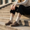 image:imageCUSHIONAIRE Bronco Slip On Mule Womens Shoes  Genuine Suede Leather Clogs with Adjustable Buckle and Studded Detailing Stylish Fall Shoes for WomenTaupe