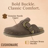 image:imageCUSHIONAIRE Bronco Slip On Mule Womens Shoes  Genuine Suede Leather Clogs with Adjustable Buckle and Studded Detailing Stylish Fall Shoes for WomenTaupe