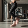 image:imageCUSHIONAIRE Hip3 Genuine Suede Leather Ankle Boots for Women  Pull On Cozy Faux Fur Boots Womens Shoes with Comfortable Memory FoamPink Genuine Suede