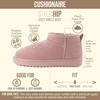 image:imageCUSHIONAIRE Hip3 Genuine Suede Leather Ankle Boots for Women  Pull On Cozy Faux Fur Boots Womens Shoes with Comfortable Memory FoamPink Genuine Suede