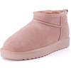 image:imageCUSHIONAIRE Hip3 Genuine Suede Leather Ankle Boots for Women  Pull On Cozy Faux Fur Boots Womens Shoes with Comfortable Memory FoamPink Genuine Suede