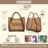 image:imageCUSHIONAIRE Kizzy Clear Jelly Tote Bags for Women Lightweight Waterproof Beach Purse with Open Top and Lattice CutoutWhiskey