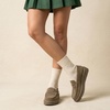 image:imageCUSHIONAIRE Ollie Cozy Genuine Suede Clogs for Women Comfortable SlipOn Mule Loafers with Faux Fur Lining Memory Foam Cushioning and Durable Rubber SoleMoss
