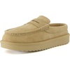 image:imageCUSHIONAIRE Ollie Cozy Genuine Suede Clogs for Women Comfortable SlipOn Mule Loafers with Faux Fur Lining Memory Foam Cushioning and Durable Rubber SoleBiscuit
