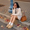 image:imageCUSHIONAIRE Ollie Cozy Genuine Suede Clogs for Women Comfortable SlipOn Mule Loafers with Faux Fur Lining Memory Foam Cushioning and Durable Rubber SoleBiscuit