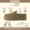 image:imageCUSHIONAIRE Ollie Cozy Genuine Suede Clogs for Women Comfortable SlipOn Mule Loafers with Faux Fur Lining Memory Foam Cushioning and Durable Rubber SoleMoss