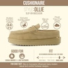 image:imageCUSHIONAIRE Ollie Cozy Genuine Suede Clogs for Women Comfortable SlipOn Mule Loafers with Faux Fur Lining Memory Foam Cushioning and Durable Rubber SoleBiscuit