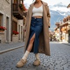 image:imageCUSHIONAIRE Origin Genuine Suede Mule Clogs for Women Cozy SlipOn Moc Toe Loafer with Buckle and Faux Fur Cushioned FootbedBiscuit