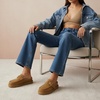 image:imageCUSHIONAIRE Origin Genuine Suede Mule Clogs for Women Cozy SlipOn Moc Toe Loafer with Buckle and Faux Fur Cushioned FootbedChestnut