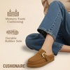image:imageCUSHIONAIRE Origin Genuine Suede Mule Clogs for Women Cozy SlipOn Moc Toe Loafer with Buckle and Faux Fur Cushioned FootbedChestnut
