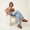 image:imageCUSHIONAIRE Pool Slides for Women Water Resistant Double Buckle Adjustable SlipOn Womens Sandals for Beach Shower Casual WearAmber Smooth