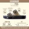 image:imageCUSHIONAIRE Pool Slides for Women Water Resistant Double Buckle Adjustable SlipOn Womens Sandals for Beach Shower Casual WearSmoke