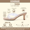 image:imageCUSHIONAIRE Shana Clear Jelly Strap Heels for Women Flared Kitten Heel Slide with Cushioned Footbed and Split ToeClear