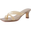 image:imageCUSHIONAIRE Shana Clear Jelly Strap Heels for Women Flared Kitten Heel Slide with Cushioned Footbed and Split ToeNude