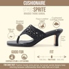 image:imageCUSHIONAIRE Spryte Flared Kitten Heels for Women Square Toe Thong Heeled Sandals with Woven Braided Strap and Slip On Mule StyleBlack