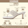 image:imageCUSHIONAIRE Spryte Flared Kitten Heels for Women Square Toe Thong Heeled Sandals with Woven Braided Strap and Slip On Mule StyleBone