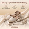 image:imageCUSHIONAIRE Talisa Espadrilles for Women Closed Toe Wedge Sandal with Elastic Ankle Strap and Jute Wrapped SoleBeige