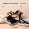 image:imageCUSHIONAIRE Talisa Espadrilles for Women Closed Toe Wedge Sandal with Elastic Ankle Strap and Jute Wrapped SoleBlack