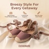 image:imageCUSHIONAIRE Talisa Espadrilles for Women Closed Toe Wedge Sandal with Elastic Ankle Strap and Jute Wrapped SoleChocolate