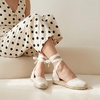 image:imageCUSHIONAIRE Talisa Espadrilles for Women Closed Toe Wedge Sandal with Elastic Ankle Strap and Jute Wrapped SoleIvory
