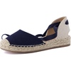 image:imageCUSHIONAIRE Talisa Espadrilles for Women Closed Toe Wedge Sandal with Elastic Ankle Strap and Jute Wrapped SoleNavy